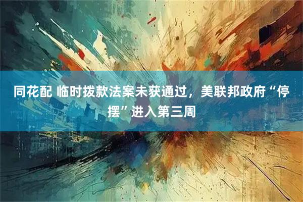 同花配 临时拨款法案未获通过，美联邦政府“停摆”进入第三周